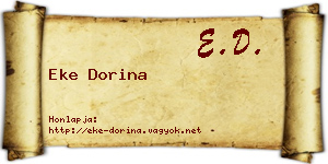 Eke Dorina névjegykártya
